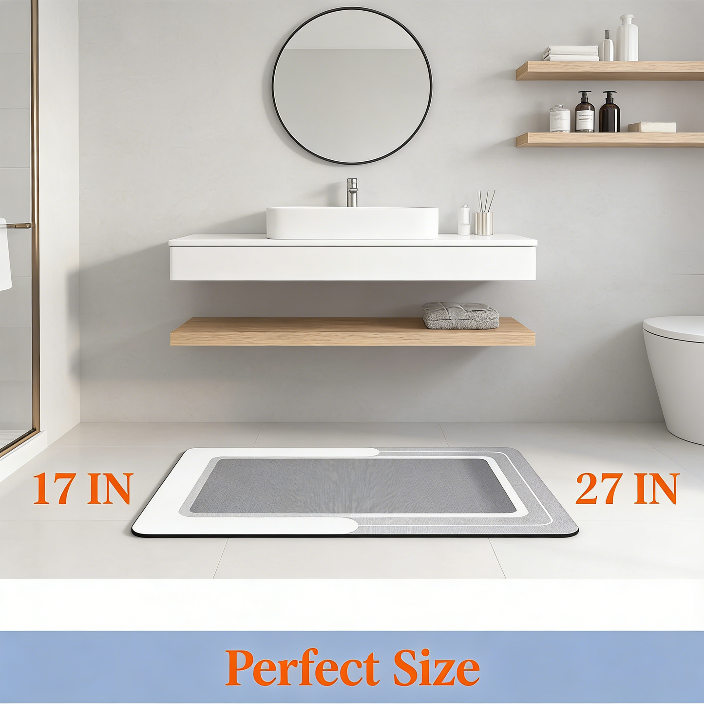 Non-Slip Quick Dry Bath Mat, Super Absorbent & Easy Care