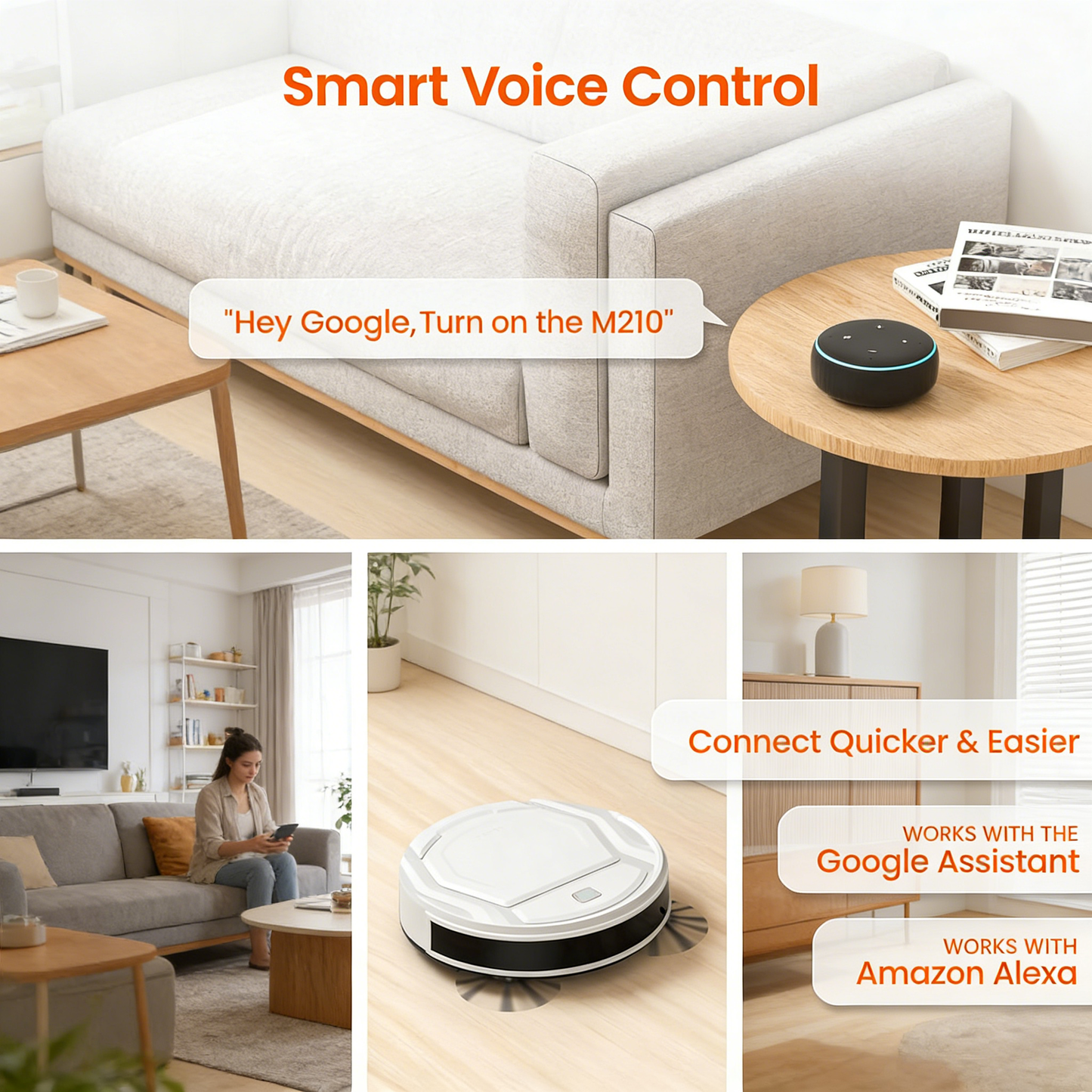 Robot Vacuum, Strong Suction & 120 Mins Runtime, Smart Control