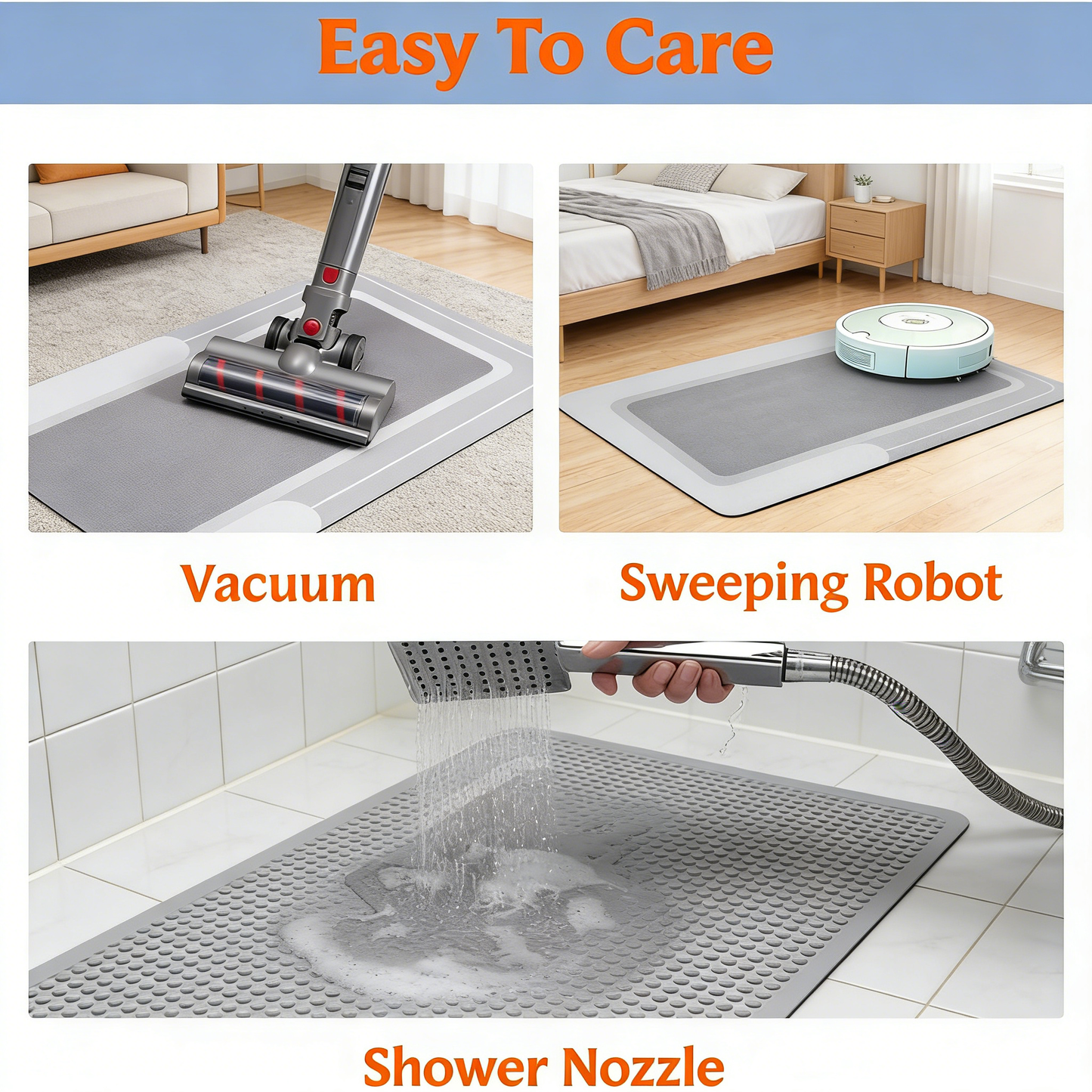 Non-Slip Quick Dry Bath Mat, Super Absorbent & Easy Care