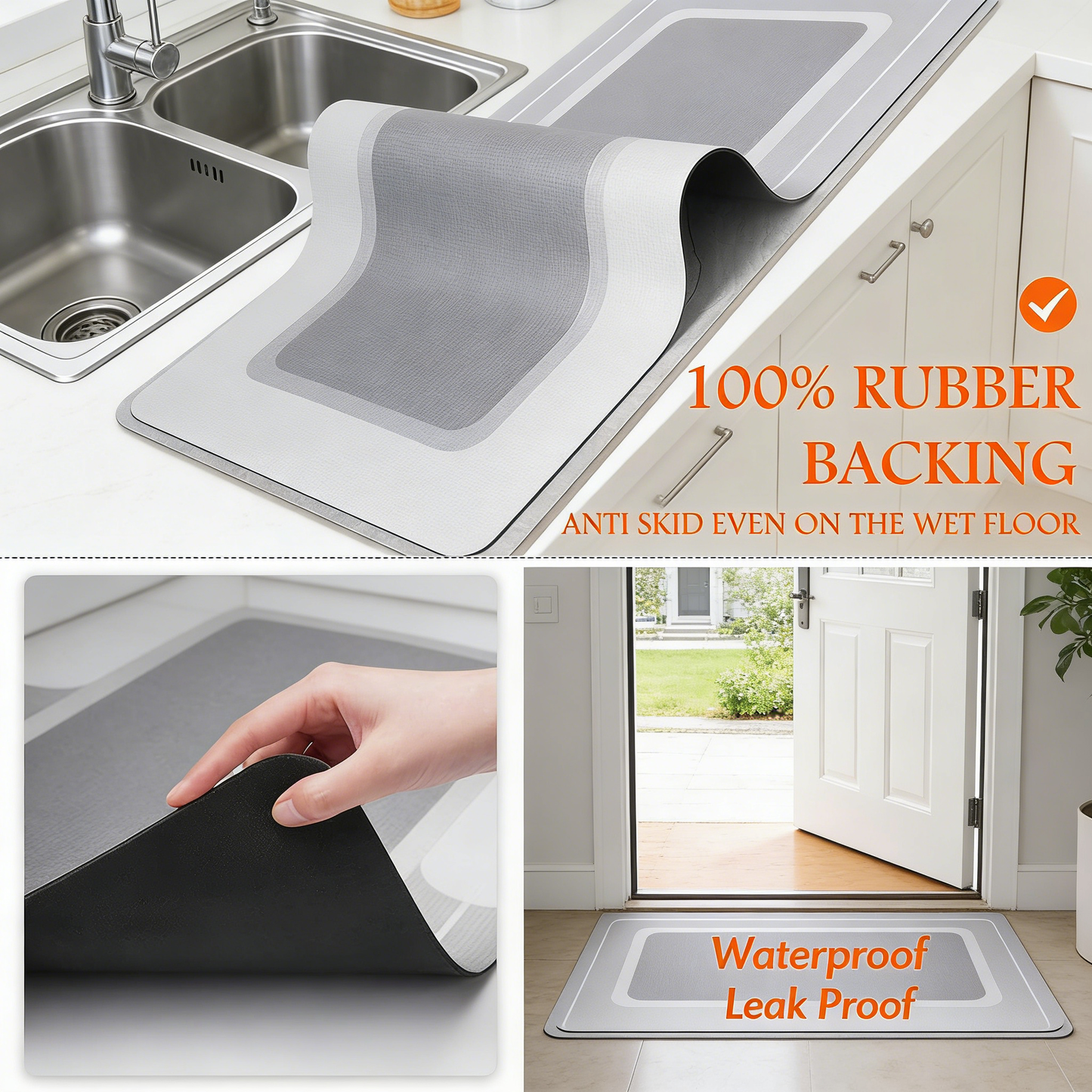 Non-Slip Quick Dry Bath Mat, Super Absorbent & Easy Care