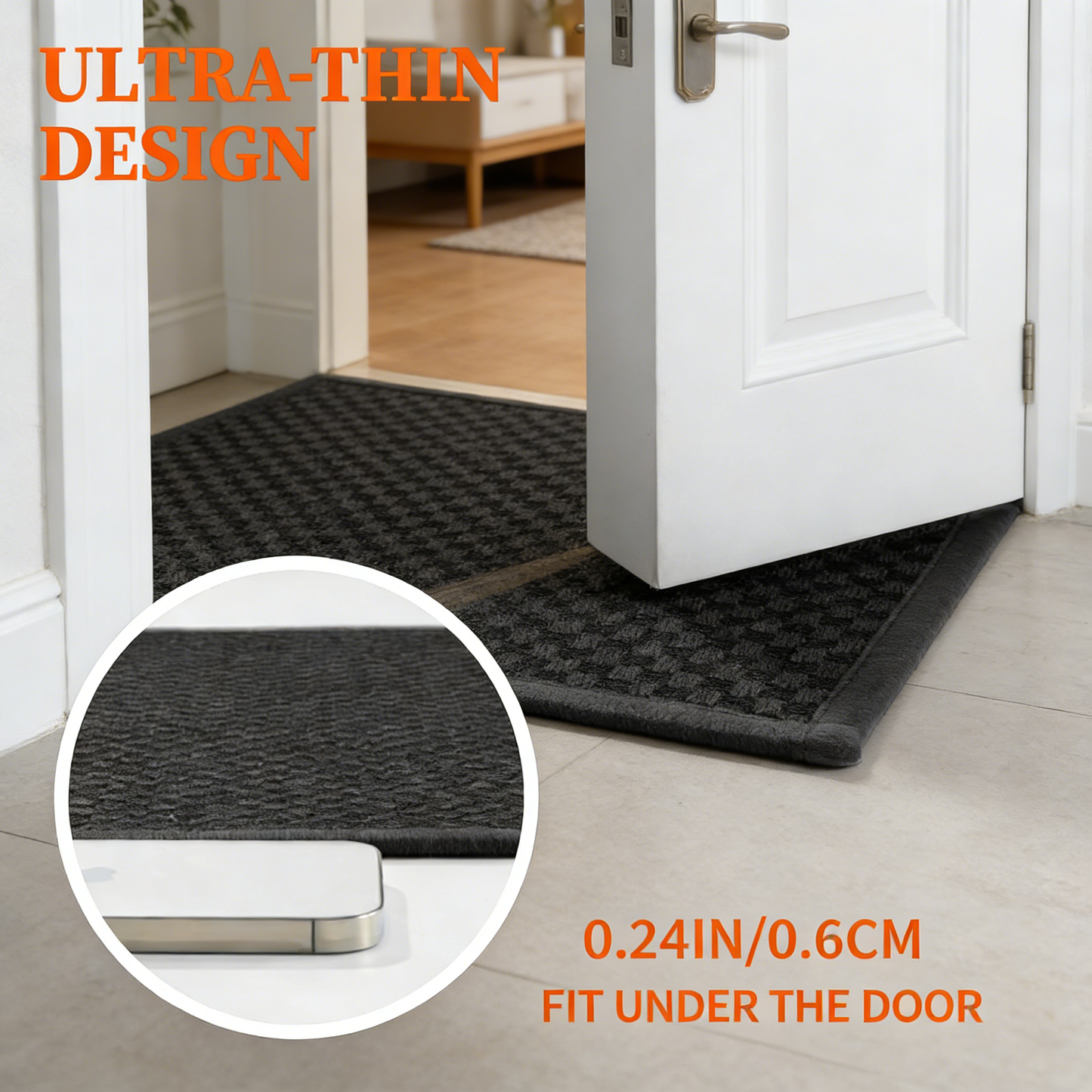 4-Piece Bath Mat Set, Ultra Thin, Non-Slip & Machine Washable